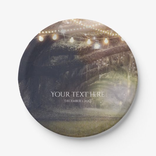 Assiettes En Carton Rustic Woods Enchanted Forest & Lumières Mariage (Devant)