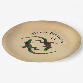 Assiettes En Carton Rustic Yin Yang Lizards Anniversaire (Angle)