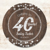 Assiettes En Carton Rustique 40e anniversaire String lumières fête d'a