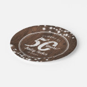 Assiettes En Carton Rustique 50e anniversaire String lumières fête d'a (Angle)