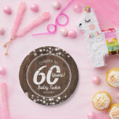 Assiettes En Carton Rustique 60e anniversaire String lumières fête d'a (Fête)
