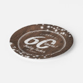 Assiettes En Carton Rustique 60e anniversaire String lumières fête d'a (Angle)