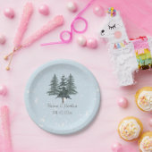 Assiettes En Carton Rustique À feuillage persistant Pine Mariage (Fête)