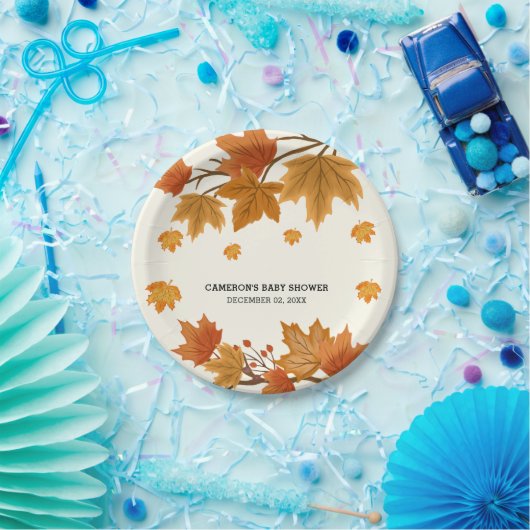 Assiettes En Carton Rustique aquarelle en chute Feuille fête d'automne (Fête)