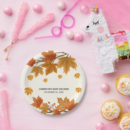 Assiettes En Carton Rustique aquarelle en chute Feuille fête d'automne (Fête)