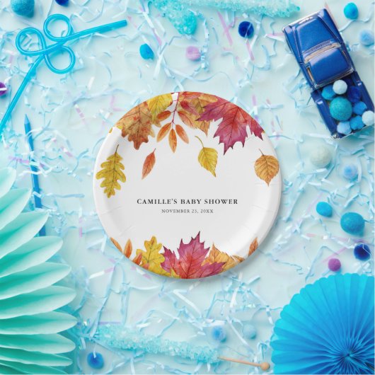 Assiettes En Carton Rustique aquarelle en chute Feuille fête d'automne (Fête)