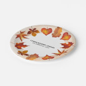 Assiettes En Carton Rustique aquarelle en chute Feuille fête d'automne (Angle)