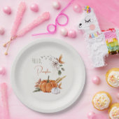 Assiettes En Carton Rustique Automne Aquarelle Bonjour Citrouille (Fête)