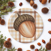 Assiettes En Carton Rustique Automne Brown Plaid Automne Baby shower A