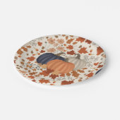 Assiettes En Carton Rustique Automne Citrouille Feuille Fleur sauvage (Angle)