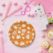 Assiettes En Carton Rustique Automne Feuilles Motif (Fête)