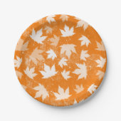 Assiettes En Carton Rustique Automne Feuilles Motif (Devant)