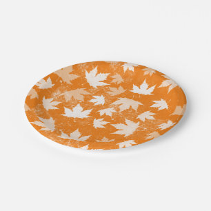 Assiettes En Carton Rustique Automne Feuilles Motif