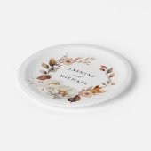 Assiettes En Carton Rustique Automne Floral Mariage (Angle)