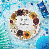 Assiettes En Carton Rustique Automne Floral Mariage Merci (Fête)