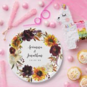 Assiettes En Carton Rustique Automne Floral Mariage Merci (Fête)