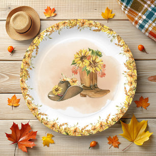 Assiettes En Carton Rustique Boho Country Wild West Rodeo Baby shower