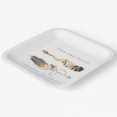 Assiettes En Carton Rustique Boho Feather Floral Flèche Mariage Merci (Angulaire)