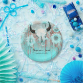 Assiettes En Carton Rustique Boho Turquoise Tournesol Occidental Taure (Fête)