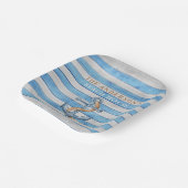 Assiettes En Carton Rustique Bois Famille Plage Maison Stripes Nautiqu (Angulaire)