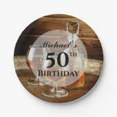 Assiettes En Carton Rustique Bourbon Whiskey fête d'anniversaire (Devant)