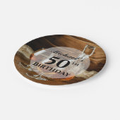 Assiettes En Carton Rustique Bourbon Whiskey fête d'anniversaire (Angle)