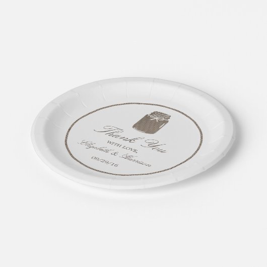 Assiettes En Carton Rustique Burlap Mason Jar Mariage (Angle)