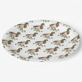 Assiettes En Carton Rustique Chic Aquarelle Mallard Canard (Angle)