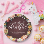 Assiettes En Carton Rustique Chic Fleurs d'Automne Thanksgiving Diner  (Fête)