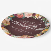 Assiettes En Carton Rustique Chic Fleurs d'Automne Thanksgiving Diner (Angle)