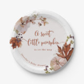 Assiettes En Carton Rustique citrouille d'automne merci tag (Devant)