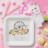 Assiettes En Carton Rustique Citrouille de chute Mariage de roue flora (Fête)