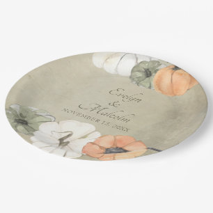 Assiettes En Carton Rustique Citrouilles d'automne Mariage personnalis