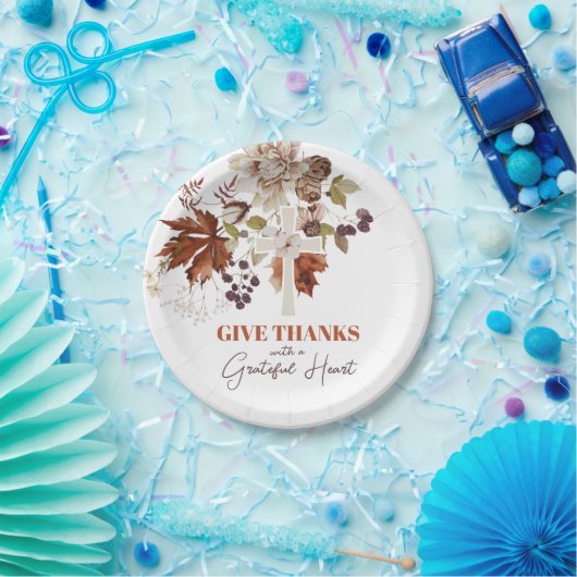 Assiettes En Carton Rustique Donner Merci Automne Plaque de papier Flo (Fête)