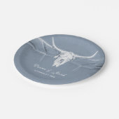 Assiettes En Carton Rustique Dusty Bleu Blanc Vache Occidentale Mariag (Angle)