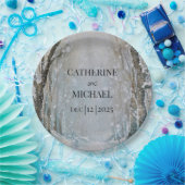 Assiettes En Carton Rustique Dusty Blue Winter Forest Mariage d'aquare (Fête)