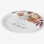 Assiettes En Carton Rustique Feuilles d'automne Bon thanksgiving (Angle)