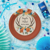 Assiettes En Carton Rustique Floral Antlers BOHO Mariage (Fête)