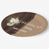 Assiettes En Carton Rustique Floral Burlap Grange NOUS FAISONS TOUJOUR (Angle)