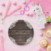 Assiettes En Carton Rustique Grange Bois & dentelle Réception de maria (Fête)