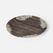 Assiettes En Carton Rustique Grange Bois & dentelle Réception de maria (Angle)