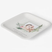 Assiettes En Carton Rustique Green Eucalyptus Fern Foliage Photo Baptê (Angulaire)