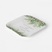 Assiettes En Carton Rustique hiver verdure Berries Pine Cone Mariage (Angulaire)