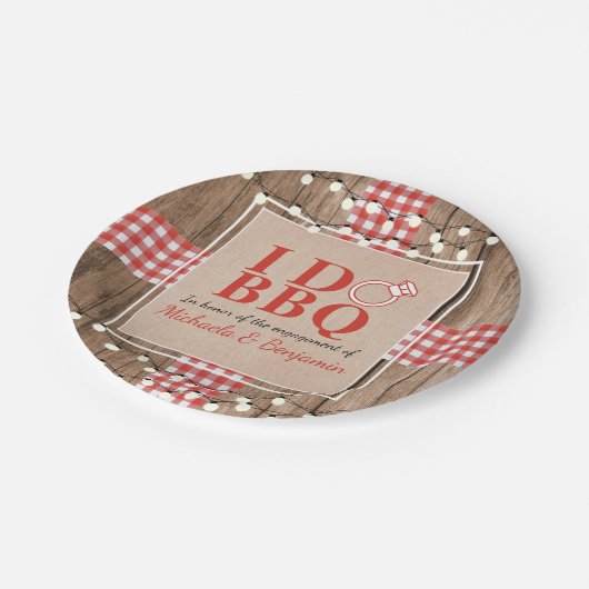 Assiettes En Carton Rustique I Do BBQ Engagement Partie Couples Douche (Angle)