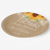 Assiettes En Carton Rustique I Do BBQ Sunflower String Fiançailles (Angle)