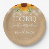 Assiettes En Carton Rustique I Do BBQ Sunflower String Fiançailles (Devant)