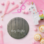 Assiettes En Carton Rustique Joyeux Noël Holly Black Grange Porte (Fête)