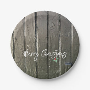 Assiettes En Carton Rustique Joyeux Noël Holly Black Grange Porte