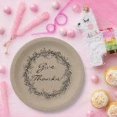 Assiettes En Carton Rustique Kraft Donnez Merci Thanksgiving Plaque en (Fête)
