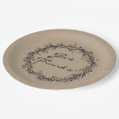 Assiettes En Carton Rustique Kraft Donnez Merci Thanksgiving Plaque en (Angle)